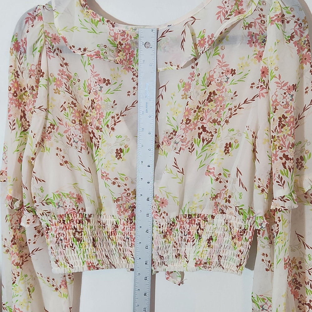 Forever 21 Pink Floral Cropped Top Size Large NWOT - Picture 5 of 9